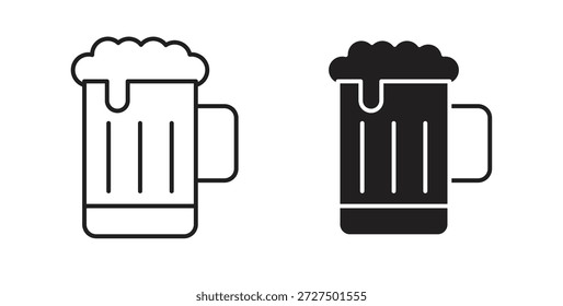 Icono de la cerveza para el Web y el App. Ilustración vectorial eps