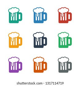 beer icon white background. Editable filled beer icon from summer. Trendy beer icon for web and mobile.