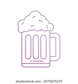 beer icon with white background vector stock illustration
