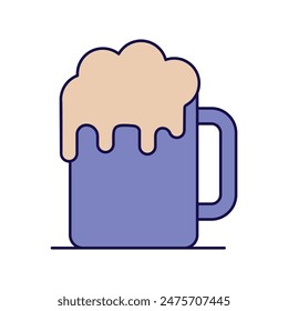 beer icon with white background vector stock illustration