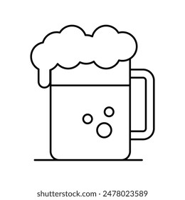 beer icon with white background vector stock illustration