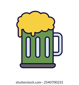 beer icon with white background vector stock illustration