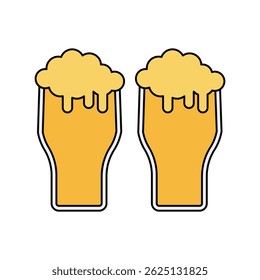 beer icon with white background vector stock illustration