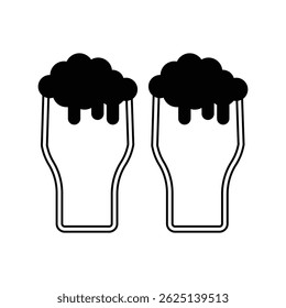 beer icon with white background vector stock illustration