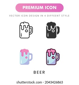 beer icon for your website design, logo, app, UI. Vector graphics illustration and editable stroke.