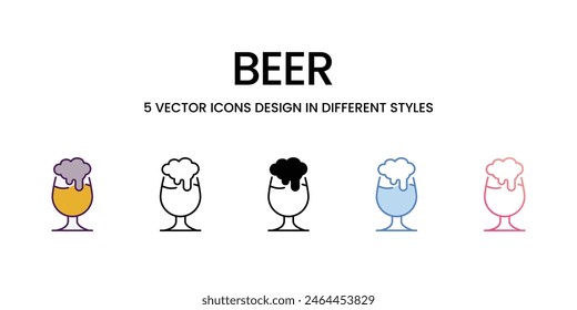 Beer icons different style vector stock illustration