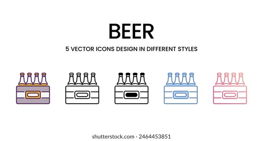 Biersymbole unterschiedlichen Stils Vektorgrafik Stock Illustration