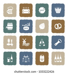 Beer Icons. Grunge Color Flat Design. Vector Illustration.