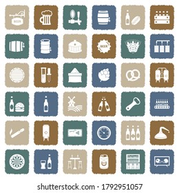 Beer Icons. Grunge Color Flat Design. Vector Illustration.