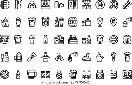 Beer icons High-Quality Vector Icons Collection with Editable Stroke. Ideal for Professional and Creative Projects