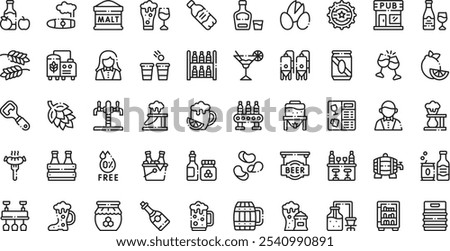 Beer icons High-Quality Vector Icons Collection with Editable Stroke. Ideal for Professional and Creative Projects.