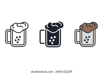 beer icons isolated on White Background. Flat style design
