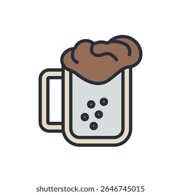 beer icons isolated on White Background. Flat style design
