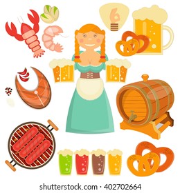 Beer Icons Isolated on White Background. Vector Illustration.