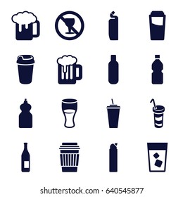 Beer icons set. set of 16 beer filled icons such as bottle, drink, cleanser