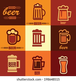 beer icons set