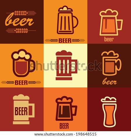 beer icons set
