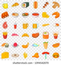 Beer icons set. Cartoon style of 36 beer vector icons for web for any design