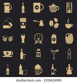 Beer icons set. Simple set of 25 beer vector icons for web for any design