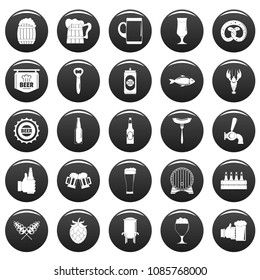 Beer icons set. Simple illustration of 25 beer vector icons black isolated