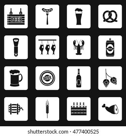 Beer icons set in simple style. Oktoberfest elements set collection vector illustration