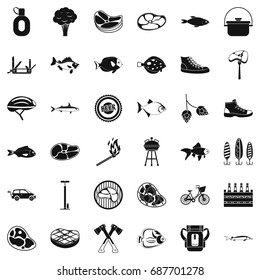 Beer icons set. Simple style of 36 beer vector icons for web isolated on white background