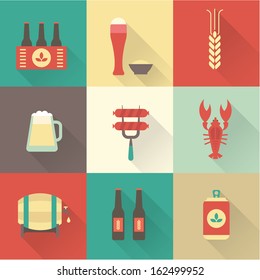 Beer icons set vector