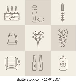 Beer icons set vector