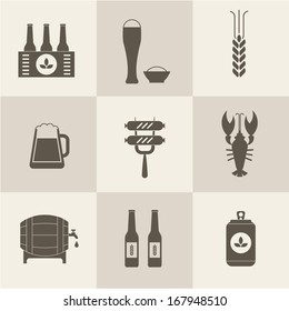 Beer icons set vector