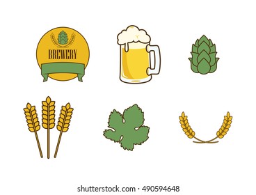 Beer icons set vector. Beer collection themes. Vector illustration of beer icons