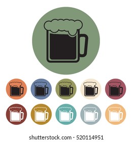Beer icons set.Vector illustration
