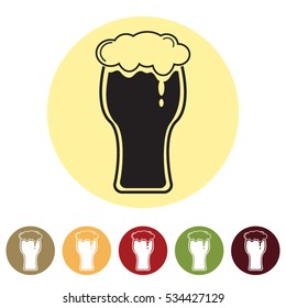 Beer icons set.Vector illustration
