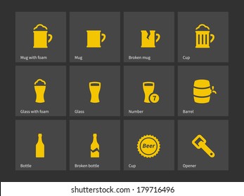 Beer icons. Vector illustration.