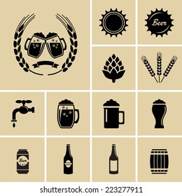 Beer Icons. Vector for web