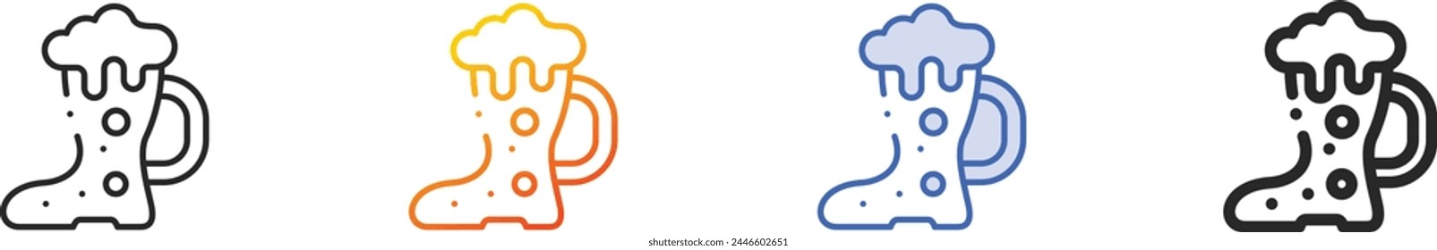 beer icon.Thin Linear, Gradient, Blue Stroke and bold Style Design Isolated On White Background