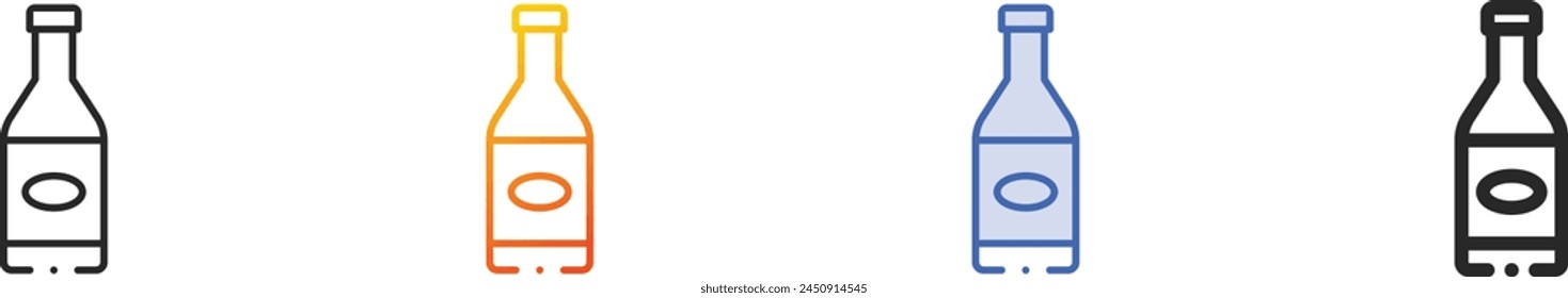 beer icon.Thin Linear, Gradient, Blue Stroke and bold Style Design Isolated On White Background