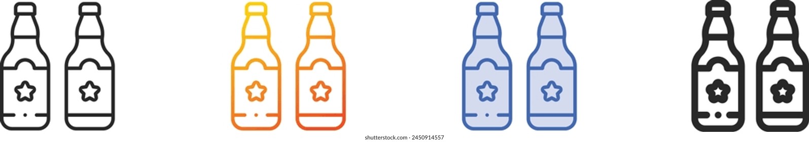 beer icon.Thin Linear, Gradient, Blue Stroke and bold Style Design Isolated On White Background
