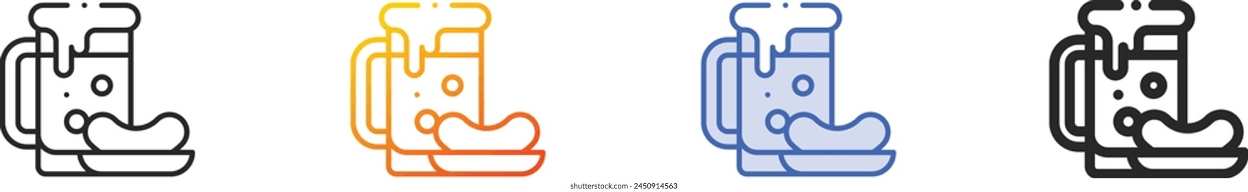 beer icon.Thin Linear, Gradient, Blue Stroke and bold Style Design Isolated On White Background
