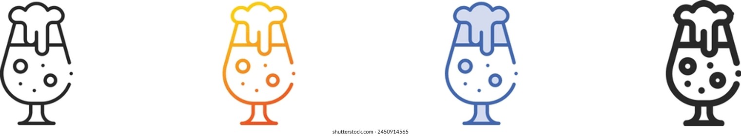 beer icon.Thin Linear, Gradient, Blue Stroke and bold Style Design Isolated On White Background