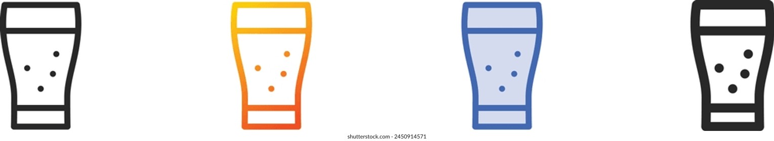 beer icon.Thin Linear, Gradient, Blue Stroke and bold Style Design Isolated On White Background