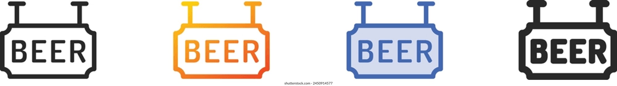 beer icon.Thin Linear, Gradient, Blue Stroke and bold Style Design Isolated On White Background