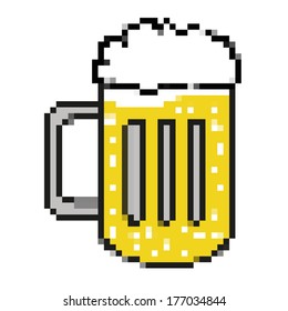 beer illustration icon retro pixel vector style