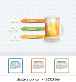 Beer Illustration Infographics And Arrows Design