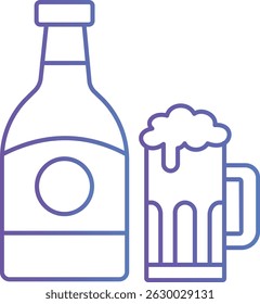  Ilustración de cerveza con fondo aislado