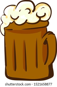Cerveza, ilustración, vector sobre fondo blanco.