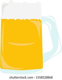 Beer, illustration, vector on white background.