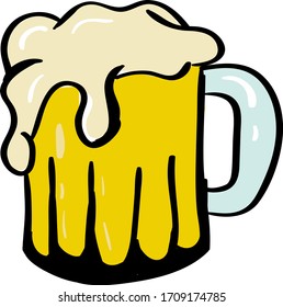 Beer, illustration, vector on white background.