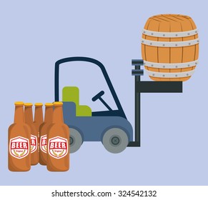 Beer industry concept  and delivery icons design, vector illustration 10 eps graphic.