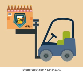 Beer industry concept  and delivery icons design, vector illustration 10 eps graphic.