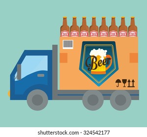 Beer industry concept  and delivery icons design, vector illustration 10 eps graphic.